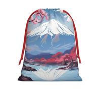 Japan Mount Fuji Landscape Print Gift Drawstring Bag Reusable Pouch Festive Decor Party Favor Daily Storage Sack