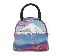 Japan Mount Fuji Landscape Print Insulated Lunch Bag Portable Leakproof Reusable Tote Work School Picnic Boys Girls