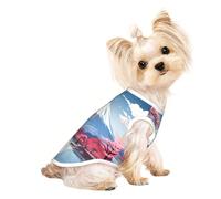Japan Mount Fuji Landscape Print Lightweight Dog Vest, Cat Sleeveless Shirt, Breathable Mesh Design for Summer Walking and Play