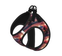 Japan Mount Fuji Landscape Print Reflective Pet Leash Vest For Small Dogs & Cats, Adjustable Outdoor Walking Hiking Vest