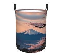 Japan Mount Fuji Landscape Print Round Laundry Hamper Basket Waterproof Storage Bin for Bedroom Bathroom Daily Life