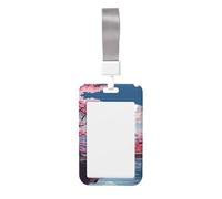 Japan Mount Fuji Landscape Printed Card Badge Holder with Neck Strap, Vertical Cards Holder Anti-Scratch and Easy-Scan, for Office