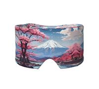 Japan Mount Fuji Landscape Printed Sleeping Blindfold, Padded Ear Warmer Mask, Adjustable Head Wrap, for Deep Relaxation