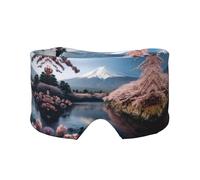 Japan Mount Fuji Landscape Printed Slumber Eye Shield, Reversible Sleep Gear, Light Blocking Headwrap, for Travel Comfort