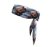 Japan Mount Fuji Landscape Printing Double-Sided Head Tie Lightweight & Adjustable Keeps Hair Away Perfect For Sports