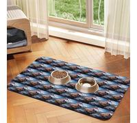 Japan Mount Fuji Landscape Printing Feeding Mat For Dogs Cats Pet Absorbent Leather Tablecloth 23.62in*15.75in Cat Dog