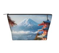 Japan Mount Fuji Landscape Prints Trapezoid Makeup Bag Travel Cosmetic Organizer with Foam Padding for Gym, Office, and Weekend Trips