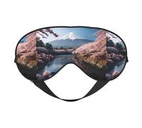 Japan Mount Fuji Landscape Reversible Eye Mask Double Sided Blackout Mask Adjustable Soft Sleep Travel Nap Cover