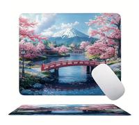 Japan Mount Fuji Mouse Mat 32 x 26 cm Ultra Thin, with Stitched Edges Office Mouse Pad, Non-Slip Rubber Base, Waterproof & Washable, Desk Accessories, Aesthetic Design Mousepad 320x260mm s0z-274