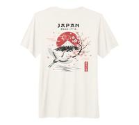 Japan Mount Fuji Sakura Crane Kanji Oriental Sunset Premium T-Shirt