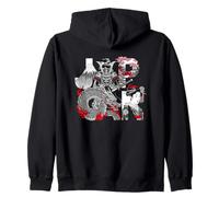 Japan Mount Fuji Samurai Dragon Geisha Sakura Art Zip Hoodie
