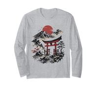 Japan Mount Fuji Torii Gate Sunset Japanese Landscape Long Sleeve T-Shirt