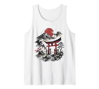 Japan Mount Fuji Torii Gate Sunset Japanese Landscape Tank Top