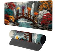 Japan Mouse Mat 1600x800x3mm, Gaming Mouse Pad Tree, Large Desk Mat Non-Slip Rubber Base XXL Mousepad with Stitched Edge, Gaming Accessories Keyboard Mousepad, for Computer Accessories Laptop 3-7481