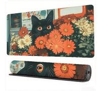 Japan Mouse Pad 1600 x 800 x 3 mm XXL Desk Mat Cat Mouse Mat, Extended Japanese Mousepad Large Desk Pad with Non-Slip Base and Stitched Edge Office Accessories for Computers Gaming Work Laptop,Model22