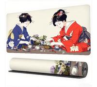 Japan Mouse Pad 1600 x 800 x 3 mm XXL Desk Mat Woman Mouse Mat, Extended Japanese Mousepad, Large Desk Pad with Non-Slip Base and Stitched Edge Office Accessories for Home Gaming Work Laptop, Model547