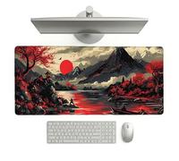 Japan Mouse Pad 900 x 400 x 3 mm Extended Large Mouse Mat, Keyboard Mousemat, Desk Mat Workspace Decor with Anti-Slip Base & Anti-Fray Edges, Waterproof Desk Accessories for Work (Landscape) L-x6446