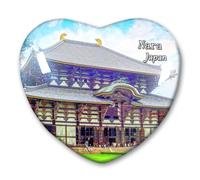Japan Nara Fridge Magnet Refrigerator Stickers Decorative Travel Souvenir Heart-shaped Glass