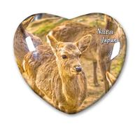 Japan Nara Fridge Magnet Refrigerator Stickers Decorative Travel Souvenir Heart-shaped Glass
