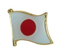 Japan National Flag Metal Enamel Pin Badge - 1.9cm x 1.6cm - Japanese Hinomaru Hard Enamel Lapel Pin - Nippon National Symbol for Jacket, Hat, Backpack