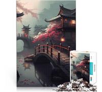 japan nature landscape1000 Piece Adult Puzzles Challenging Game and Family Play Fun at Home Activities, Birthday Present,Travel Gifts, 38x26cm