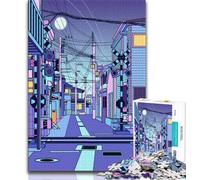 Japan Night Cityscape Adult Jigsaw Puzzles 1000 Pieces,Challenging Game And Family Play for Is Ideal As A Gift for The Whole Family 50x75cm