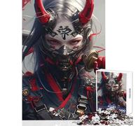 Japan Oni Masked Warrior Jigsaw for Teenagers 1000 Pieces Improve Mental Performance Effectively Gentle Relaxing Leisure Game (50X75cm)