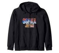 Japan Osaka Castle Autumn Landscape Inside Bold Letters Zip Hoodie