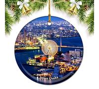 Japan Osaka Christmas Ornaments for Tree Ceramic Pendant Double Sided Ornament Decor Xmas Gifts Porcelain Travel Souvenirs