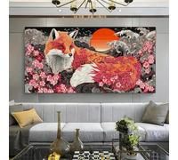Japan Paint by Numbers for Adults Beginners, DIY Large Acrylic Paint by Number Kits on Canvas 80x160cm/32x64in, Panoramic Wall Art for Home Decor Arts and Crafts Hobby Gift, Animal,Frameless,w-961k