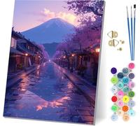 Japan Paint by Numbers for Adults, Mount Fuji Painting by Numbers for Adults Kits On Canvas, Easy DIY Acrylic Pigment Drawing Paintwork, Hobbies for Women, for Home Wall Decor Gifts 28x38 inch 1-5390