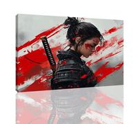 Japan Paint by Numbers for Adults with Frame, Warrior Paint by Number Canvas with Acrylic Paints Brushes, Hobbies for Adults Women DIY Oil Painting Kits for Home Wall Decor Gifts 16x20 inch,kk-611