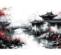 Japan Paint by Numbers Kits for Adults, Scene Painting by Number Kits On Canvas, DIY Canvas Oil Painting Kit for Adult, Arts and Crafts Kit Acrylic Pigment, for Gifts Home Wall Decor 80x100 cm X-8988