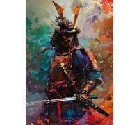 Japan Paint by Numbers Kits for Adults, Warrior Painting by Number Kits On Canvas, DIY Canvas Oil Painting Kit for Adult, Arts and Crafts Kit Acrylic Pigment, for Home Wall Decor 80x100 cm X-3618