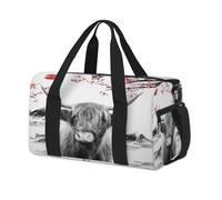 Japan Painting Yak Cow Sports Duffel Bag Weekend Overnight Bag Tote Holdall Casual Travel Gym Duffel Bags for Kids Girls Boys Women Men
