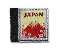 Japan Patch 3 Inches Funny Volcano Cherry Blossom Japanese Characteristics Travel Lover Nature Lover Embroidered Hook and Loop Patches for Dog Harness Vest & Backpack Military Uniforms Gifts