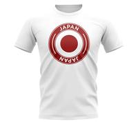 Japan Personalised Football Badge T-Shirt in White | Size: Medium Japan White M