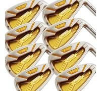 Japan Pron Iron Mens Set or Single Golf Club,Chrome Finish,TRG22 Model, 4-P,Sw,Senior Flex,Graphite Shaft,Grip Mid,Plus Length,Pack of 8