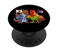 Japan Puerto Rico Flag Japanese Puerto Rican Roots PopSockets Adhesive PopGrip