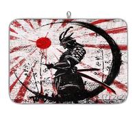Japan Red Sun Warrior Microfibre Dish Drying Mat Japan Absorbent Dish Drying Drainers Mats for Kitchen Spoon Glass Plate 40.6 x 45.7 cm