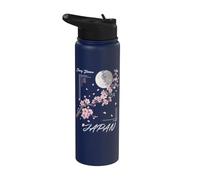 Japan Sakura Cherry Blossom Moon Cloud Stainless Steel Insulated Water Bottle