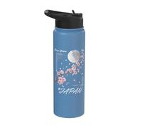 Japan Sakura Cherry Blossom Moon Cloud Stainless Steel Insulated Water Bottle
