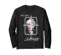 Japan Sakura Cherry Blossom Moon Design Long Sleeve T-Shirt