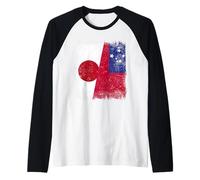 Japan Samoa Half Flag Japanese Samoan Heritage Raglan Baseball Tee