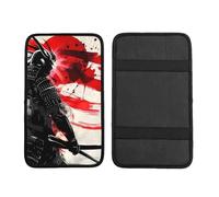 Japan Samurai Car Armrest Cushion Japanese Flag Waterproof Auto Center Console Pad Car Armrest Seat Box Cover Protector Universal Fit for Most Vehicle SUV