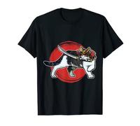 Japan Samurai Cat With A Sword And Helmet T-Shirt