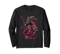 Japan Samurai Goat Floral Style Long Sleeve T-Shirt