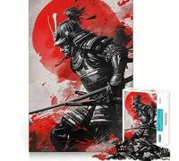 Japan Samurai Landscape Jigsaw Puzzles 1000 Piece for Adults Stress Less Stress Relief Home Enjoyable Night Activity (50x75cm)