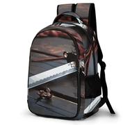 Japan Samurai Sword Backpack for Women Men Nurse Bag Front Pocket, Carry On Backpack for Weekender Business Hiking