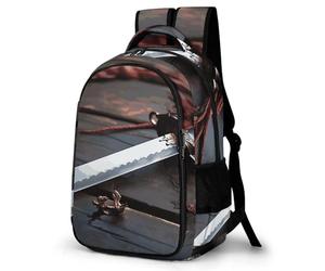 Japan Samurai Sword Backpack for Women Men Nurse Bag Front Pocket, Carry On Backpack for Weekender Business Hiking